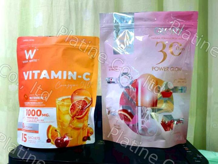 ตัวอย่างซองก้นตั้งมีซิป พิมพ์ลายตามแบบ #7 โดยโรงงานรับผลิตซอง Platinum Packing
